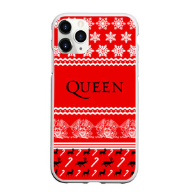 Чехол для iPhone 11 Pro Max матовый с принтом Праздничный Queen в Курске, Силикон |  | Тематика изображения на принте: paul rodg | queen | quen | брайан мэй | глэм | группа | джон дикон | знак | квин | королева | красный | куин | меркури | меркьюри | мэркури | надпись | новогодний | новый год | поп | праздник | роджер тейлор