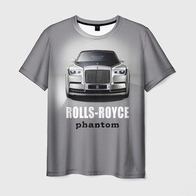 Мужская футболка 3D с принтом Rolls-Royce Phantom в Курске, 100% полиэфир | прямой крой, круглый вырез горловины, длина до линии бедер | Тематика изображения на принте: bmw | rolls royce | авто | автомобиль | машина | роллс ройс | тачка | элита