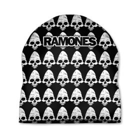 Шапка 3D с принтом Ramones в Курске, 100% полиэстер | универсальный размер, печать по всей поверхности изделия | ramone | ramones | группа | джонни | джоуи | ди ди томми | марки | панк | поп | раманес | раманэс | рамон | рамонес | рамонэс | рамоун | рамоунз | рамоунс | рок | хард | хардрок