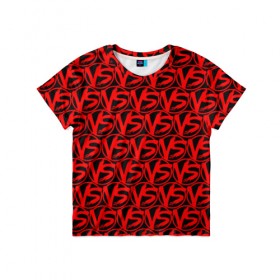 Детская футболка 3D с принтом VERSUS BATTLE RED в Курске, 100% гипоаллергенный полиэфир | прямой крой, круглый вырез горловины, длина до линии бедер, чуть спущенное плечо, ткань немного тянется | rap | versus battle | битва | молодежный стиль | рэп | рэп батл | рэп битва | рэперы