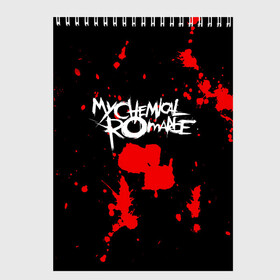 Скетчбук с принтом My Chemical Romance в Курске, 100% бумага
 | 48 листов, плотность листов — 100 г/м2, плотность картонной обложки — 250 г/м2. Листы скреплены сверху удобной пружинной спиралью | Тематика изображения на принте: gerard way | mcr | my chemical romance | альтернативный | группа | джерард уэй | май кемикал романс | мкр | мой химический роман | мхр | мцр | панк | поп | поппанк | рок | рэй торо