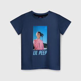 Детская футболка хлопок с принтом Лил Пип в Курске, 100% хлопок | круглый вырез горловины, полуприлегающий силуэт, длина до линии бедер | lil peep | rap | густав ор | лил пип | рэп