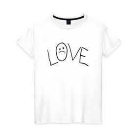 Женская футболка хлопок с принтом Lil Love Tattoo в Курске, 100% хлопок | прямой крой, круглый вырез горловины, длина до линии бедер, слегка спущенное плечо | lil peep | rap | густав ор | лил пип | рэп