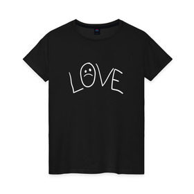 Женская футболка хлопок с принтом Lil Love Tattoo в Курске, 100% хлопок | прямой крой, круглый вырез горловины, длина до линии бедер, слегка спущенное плечо | lil peep | rap | густав ор | лил пип | рэп