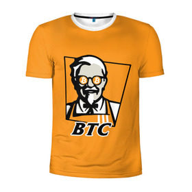 Мужская футболка 3D спортивная с принтом BITCOIN в стиле KFC в Курске, 100% полиэстер с улучшенными характеристиками | приталенный силуэт, круглая горловина, широкие плечи, сужается к линии бедра | Тематика изображения на принте: bitcoin | btc | crypto | kfc | биткоин | валюта | деньги | криптовалюта | цифровое золото