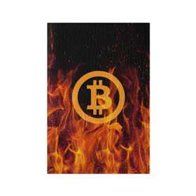 Обложка для паспорта матовая кожа с принтом BITCOIN FIRE в Курске, натуральная матовая кожа | размер 19,3 х 13,7 см; прозрачные пластиковые крепления | bitcoin | btc | coin | crypto | ethereum | money | orange | биткоин | валюта | деньги | известные | криптовалюта | логотип | монета | надписи.cash | оранжевый | цвет | цифровое золото | эфир