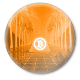 Значок с принтом BITCOIN в Курске,  металл | круглая форма, металлическая застежка в виде булавки | Тематика изображения на принте: bitcoin | btc | coin | crypto | ethereum | money | orange | биткоин | валюта | деньги | известные | криптовалюта | логотип | монета | надписи.cash | оранжевый | цвет | цифровое золото | эфир