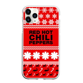 Чехол для iPhone 11 Pro матовый с принтом Праздничный RHCP в Курске, Силикон |  | red hot chili peppers | rhcp | альтернативный | группа | джош клингхоффер | знак | красные острые перцы чили | красный | метал | надпись | новогодний | новый год | праздник | ред хот ч | рождество | рок | рхчп | рэп