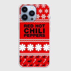 Чехол для iPhone 13 Pro с принтом Праздничный RHCP в Курске,  |  | red hot chili peppers | rhcp | альтернативный | группа | джош клингхоффер | знак | красные острые перцы чили | красный | метал | надпись | новогодний | новый год | праздник | ред хот ч | рождество | рок | рхчп | рэп
