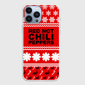 Чехол для iPhone 13 Pro Max с принтом Праздничный RHCP в Курске,  |  | Тематика изображения на принте: red hot chili peppers | rhcp | альтернативный | группа | джош клингхоффер | знак | красные острые перцы чили | красный | метал | надпись | новогодний | новый год | праздник | ред хот ч | рождество | рок | рхчп | рэп