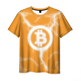 Мужская футболка 3D с принтом BITCOIN в Курске, 100% полиэфир | прямой крой, круглый вырез горловины, длина до линии бедер | Тематика изображения на принте: bitcoin | btc | coin | crypto | ethereum | money | orange | биткоин | валюта | деньги | известные | криптовалюта | логотип | монета | надписи.cash | оранжевый | цвет | цифровое золото | эфир