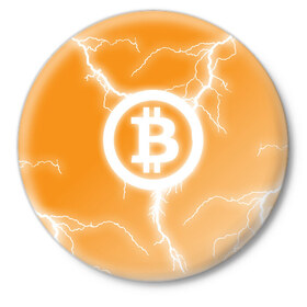 Значок с принтом BITCOIN в Курске,  металл | круглая форма, металлическая застежка в виде булавки | bitcoin | btc | coin | crypto | ethereum | money | orange | биткоин | валюта | деньги | известные | криптовалюта | логотип | монета | надписи.cash | оранжевый | цвет | цифровое золото | эфир