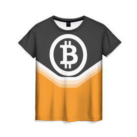 Женская футболка 3D с принтом BITCOIN UNIFORM в Курске, 100% полиэфир ( синтетическое хлопкоподобное полотно) | прямой крой, круглый вырез горловины, длина до линии бедер | bitcoin | btc | coin | crypto | ethereum | money | orange | биткоин | валюта | деньги | известные | криптовалюта | логотип | монета | надписи.cash | оранжевый | цвет | цифровое золото | эфир