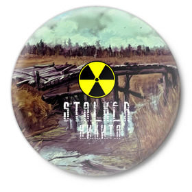 Значок с принтом S.T.A.L.K.E.R НИКИТА в Курске,  металл | круглая форма, металлическая застежка в виде булавки | s.t.a.l.k.e.r. | stalker | никита | припять | сталкер | чернобыль