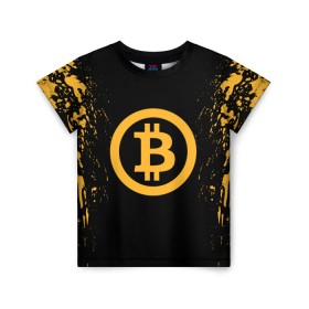 Детская футболка 3D с принтом BITCOIN в Курске, 100% гипоаллергенный полиэфир | прямой крой, круглый вырез горловины, длина до линии бедер, чуть спущенное плечо, ткань немного тянется | bitcoin | btc | coin | crypto | ethereum | miner | mining | money | orange | биткоин | валюта | деньги | известные | криптовалюта | логотип | майнер | майнинг | монета | надписи.cash | оранжевый | цвет | цифровое золото | эфир