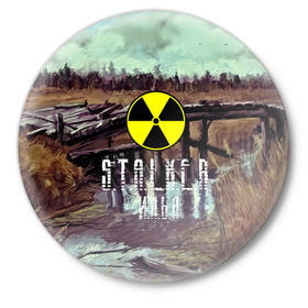 Значок с принтом S.T.A.L.K.E.R ИЛЬЯ в Курске,  металл | круглая форма, металлическая застежка в виде булавки | Тематика изображения на принте: s.t.a.l.k.e.r. | stalker |   припять | илья | сталкер | чернобыль