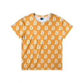 Детская футболка 3D с принтом Bitcoin в Курске, 100% гипоаллергенный полиэфир | прямой крой, круглый вырез горловины, длина до линии бедер, чуть спущенное плечо, ткань немного тянется | bitcoin | биткоин | деньги