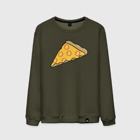 Мужской свитшот хлопок с принтом Pizza в Курске, 100% хлопок |  | bitcoin | pizza | биткоин | деньги | пицца
