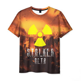 Мужская футболка 3D с принтом S.T.A.L.K.E.R Петя в Курске, 100% полиэфир | прямой крой, круглый вырез горловины, длина до линии бедер | s.t.a.l.k.e.r. | stalker | петя | припять | сталкер | чернобыль