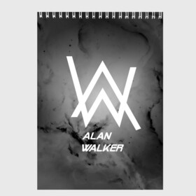 Скетчбук с принтом ALAN WALKER в Курске, 100% бумага
 | 48 листов, плотность листов — 100 г/м2, плотность картонной обложки — 250 г/м2. Листы скреплены сверху удобной пружинной спиралью | alan walker | club | music | абстракция | клубная музыка | космос | краски | музыка