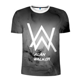 Мужская футболка 3D спортивная с принтом ALAN WALKER в Курске, 100% полиэстер с улучшенными характеристиками | приталенный силуэт, круглая горловина, широкие плечи, сужается к линии бедра | Тематика изображения на принте: alan walker | club | music | абстракция | клубная музыка | космос | краски | музыка