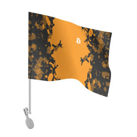 Флаг для автомобиля с принтом BITCOIN в Курске, 100% полиэстер | Размер: 30*21 см | bitcoin | btc | crypto | биткоин | валюта | деньги | криптовалюта | цифровое золото