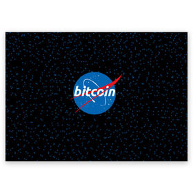 Поздравительная открытка с принтом BITCOIN в стиле NASA в Курске, 100% бумага | плотность бумаги 280 г/м2, матовая, на обратной стороне линовка и место для марки
 | Тематика изображения на принте: bitcoin | btc | crypto | биткоин | валюта | деньги | криптовалюта | майнер | майнинг | цифровое золото