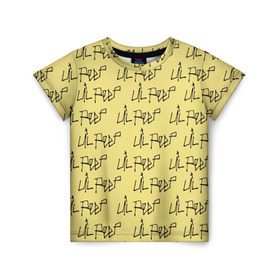Детская футболка 3D с принтом LiL PEEP Pattern в Курске, 100% гипоаллергенный полиэфир | прямой крой, круглый вырез горловины, длина до линии бедер, чуть спущенное плечо, ткань немного тянется | band | cry baby | emo | lil peep | music | musician | rap | swag | логотип | музыка | музыкант | нытик. | рэп | сваг | эмо