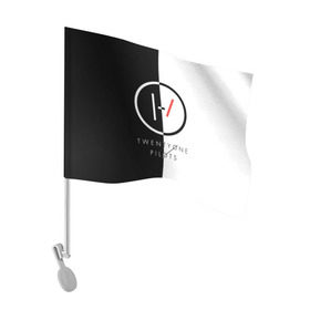 Флаг для автомобиля с принтом Twenty One Pilots в Курске, 100% полиэстер | Размер: 30*21 см | rock | t.o.p. | top | twenty one pilots | рок