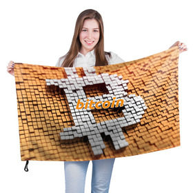 Флаг 3D с принтом BITCOIN в Курске, 100% полиэстер | плотность ткани — 95 г/м2, размер — 67 х 109 см. Принт наносится с одной стороны | bitcoin | btc | coin | crypto | ethereum | miner | mining | money | orange | биткоин | валюта | деньги | известные | криптовалюта | логотип | майнинг | монета | надписи.cash | оранжевый | цвет | цифровое золото | эфир