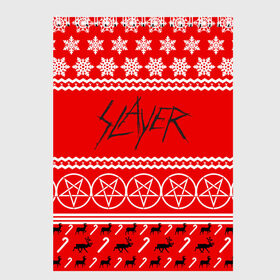 Скетчбук с принтом Праздничный Slayer в Курске, 100% бумага
 | 48 листов, плотность листов — 100 г/м2, плотность картонной обложки — 250 г/м2. Листы скреплены сверху удобной пружинной спиралью | Тематика изображения на принте: slayer | группа | гэри холт | знак | керри кинг | красный | метал | музыка | надпись | новогодний | новый год | песни | пол бостаф | праздник | рождество | рок | слаер | слайер | слеар | слеер | слейр | слеяр