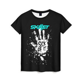 Женская футболка 3D с принтом Sick of it в Курске, 100% полиэфир ( синтетическое хлопкоподобное полотно) | прямой крой, круглый вырез горловины, длина до линии бедер | awake | monster | skillet | джон купер | кори купер | рок