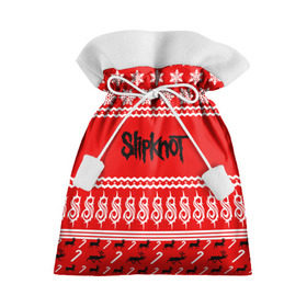 Подарочный 3D мешок с принтом Праздничный Slipknot в Курске, 100% полиэстер | Размер: 29*39 см | slipknot | альтернативный | грув | кори тейлор | красный | крис фен | метал | новогодний | новый год | ню | рождество | рок | слайпкнот | слипкнот | слипнот | снежинки