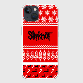 Чехол для iPhone 13 с принтом Праздничный Slipknot в Курске,  |  | Тематика изображения на принте: slipknot | альтернативный | грув | кори тейлор | красный | крис фен | метал | новогодний | новый год | ню | рождество | рок | слайпкнот | слипкнот | слипнот | снежинки