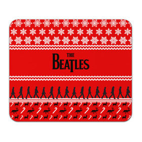 Коврик прямоугольный с принтом Праздничный The Beatles в Курске, натуральный каучук | размер 230 х 185 мм; запечатка лицевой стороны | Тематика изображения на принте: beatles | the beatles | бител | битлз | битлс | битлы | группа | джон леннон | джордж харрисон | жуки | знак | красный | ливерпульская четвёрка | мерсибит | надпись | новогодний | новый год | пол маккартни | поп