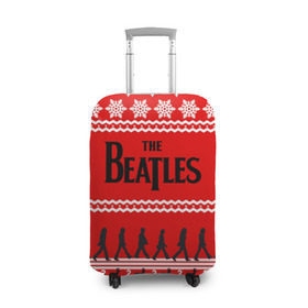 Чехол для чемодана 3D с принтом Праздничный The Beatles в Курске, 86% полиэфир, 14% спандекс | двустороннее нанесение принта, прорези для ручек и колес | beatles | the beatles | бител | битлз | битлс | битлы | группа | джон леннон | джордж харрисон | жуки | знак | красный | ливерпульская четвёрка | мерсибит | надпись | новогодний | новый год | пол маккартни | поп