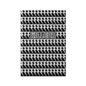Обложка для паспорта матовая кожа с принтом The Killers в Курске, натуральная матовая кожа | размер 19,3 х 13,7 см; прозрачные пластиковые крепления | Тематика изображения на принте: 