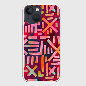 Чехол для iPhone 13 mini с принтом Geometry в Курске,  |  | abstract | art | boho | ethnic | geometry | lines | абстракция | арт | геометрия | краска | линии | этника