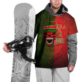Накидка на куртку 3D с принтом Локомотив в Курске, 100% полиэстер |  | красно зеленые | локо | паровоз