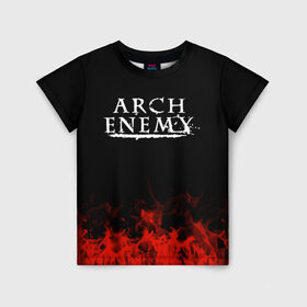 Детская футболка 3D с принтом Arch Enemy в Курске, 100% гипоаллергенный полиэфир | прямой крой, круглый вырез горловины, длина до линии бедер, чуть спущенное плечо, ткань немного тянется | arch enemy | band | metal | music | rock | атрибутика | группа | метал | музыка | рок