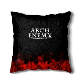 Подушка 3D с принтом Arch Enemy в Курске, наволочка – 100% полиэстер, наполнитель – холлофайбер (легкий наполнитель, не вызывает аллергию). | состоит из подушки и наволочки. Наволочка на молнии, легко снимается для стирки | arch enemy | band | metal | music | rock | атрибутика | группа | метал | музыка | рок