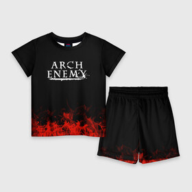 Детский костюм с шортами 3D с принтом Arch Enemy в Курске,  |  | arch enemy | band | metal | music | rock | атрибутика | группа | метал | музыка | рок