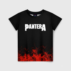Детская футболка 3D с принтом Pantera в Курске, 100% гипоаллергенный полиэфир | прямой крой, круглый вырез горловины, длина до линии бедер, чуть спущенное плечо, ткань немного тянется | Тематика изображения на принте: band | metal | music | pantera | rock | атрибутика | группа | метал | музыка | рок
