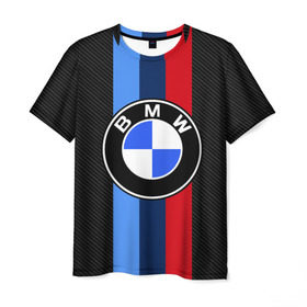 Мужская футболка 3D с принтом BMW Motorsport Carbon в Курске, 100% полиэфир | прямой крой, круглый вырез горловины, длина до линии бедер | Тематика изображения на принте: bmw | bmw motorsport | bmw performance | carbon | m | motorsport | performance | sport | бмв | карбон | моторспорт | спорт