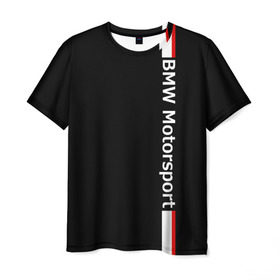 Мужская футболка 3D с принтом BMW Motorsport в Курске, 100% полиэфир | прямой крой, круглый вырез горловины, длина до линии бедер | Тематика изображения на принте: bmw | бмв | марка | машины