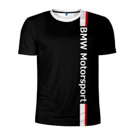 Мужская футболка 3D спортивная с принтом BMW Motorsport в Курске, 100% полиэстер с улучшенными характеристиками | приталенный силуэт, круглая горловина, широкие плечи, сужается к линии бедра | bmw | бмв | марка | машины