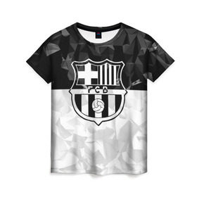 Женская футболка 3D с принтом FC Barca Black Collection в Курске, 100% полиэфир ( синтетическое хлопкоподобное полотно) | прямой крой, круглый вырез горловины, длина до линии бедер | Тематика изображения на принте: fc barcelona | fcb | барселона | спорт | спортивные | футбол | футбольный клуб