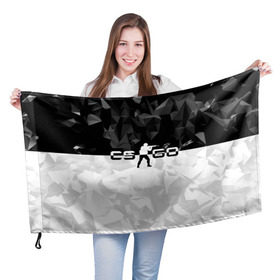 Флаг 3D с принтом CS GO Black Collection в Курске, 100% полиэстер | плотность ткани — 95 г/м2, размер — 67 х 109 см. Принт наносится с одной стороны | counter strike | cs | cs go | global | go.offensive | шутер
