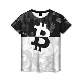 Женская футболка 3D с принтом BITCOIN Black Collection в Курске, 100% полиэфир ( синтетическое хлопкоподобное полотно) | прямой крой, круглый вырез горловины, длина до линии бедер | bitcoin | btc | crypto | miner | mining | биткоин | валюта | деньги | криптовалюта | майнинг | цифровое золото