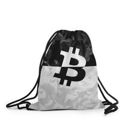 Рюкзак-мешок 3D с принтом BITCOIN Black Collection в Курске, 100% полиэстер | плотность ткани — 200 г/м2, размер — 35 х 45 см; лямки — толстые шнурки, застежка на шнуровке, без карманов и подкладки | bitcoin | btc | crypto | miner | mining | биткоин | валюта | деньги | криптовалюта | майнинг | цифровое золото